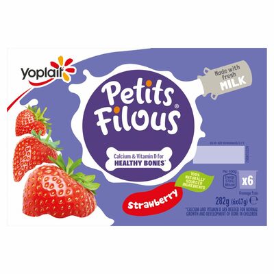 Petit Filous Strawberry Small Pots 6 Pack 282g