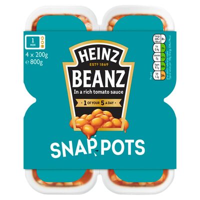 Heinz Baked Beans 4 Pack Snap Pots 800g