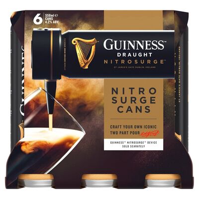 Guiness Draught Stout Nitrosurge Can Pack 6 x 568ml