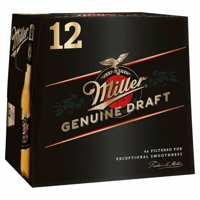Miller Genuine Draft Bottle Pack 12 x 330ml