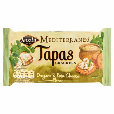 Jacob's Mediterraneo Tapas Crackers Oregano & Feta Cheese Flavour 105g