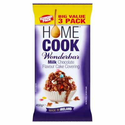 Homecook Wonderbar Milk Chocolate 3 Pack 450g