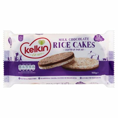 Kelkin Chocolate Covered Rice Cakes 6 Pack 100g