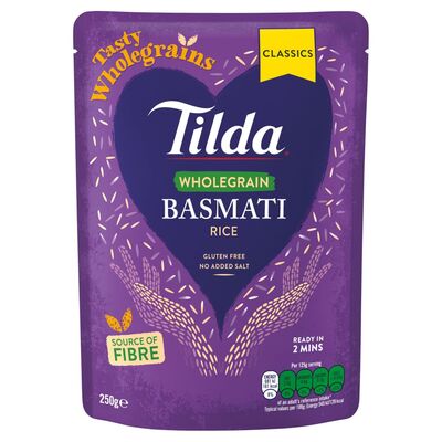 Tilda Microwave Wholegrain Basmati Rice 250g