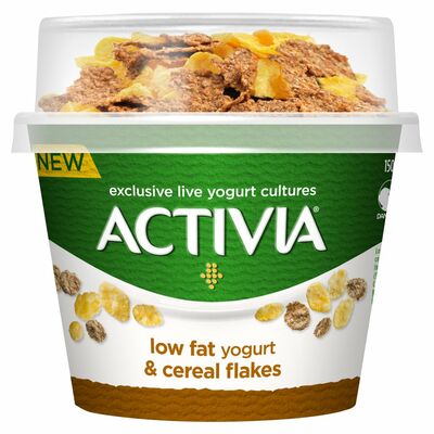 Activia Breakfast Topper Plain And Cornflake 165g