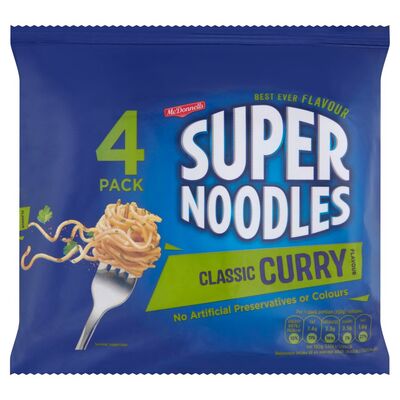 McDonnells Super Noodles Classic Curry 4 Pack 85g