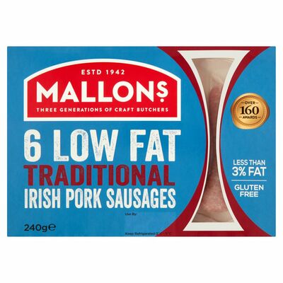 Mallons Low Fat Gluten Free Pork Sausage 240g