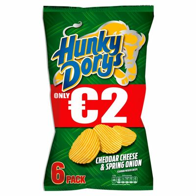 Tayto Hunky Dorys Cheddar Cheese & Spring Onion 6 Pack 150g