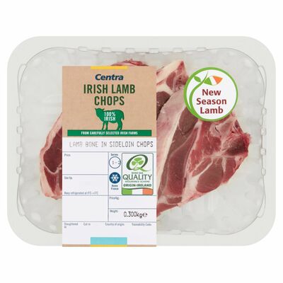 Centra Fresh Irish Bone In Sideloin Lamb Chops 300