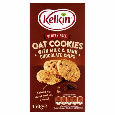 Kelkin Gluten Free Oat Cookies With Milk & Dark Chocolate Chips 150g