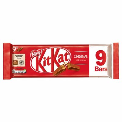 Nestlé Kit Kat 2 Finger Milk Chocolate Biscuit Bar 9 Pack 186g