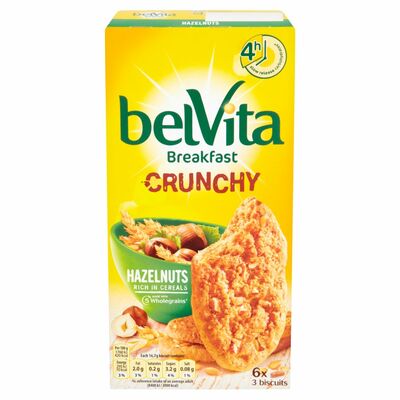 Belvita Breakfast Biscuits Soft Bakes Crunchy Hazelnuts 6 Pack 300g