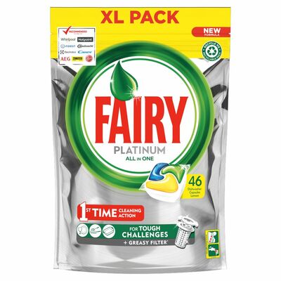 FAIRY PLATINUM LEMON DISHWASHER TABLETS 46PCE