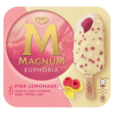 Magnum Euphoria Pink Lemonade Ice Cream 3 Pack 270ml