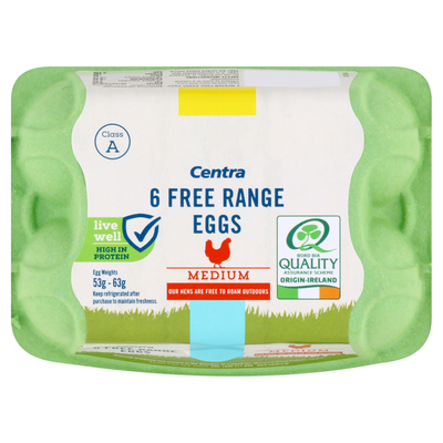 CENTRA FREE RANGE MEDIUM EGGS 6PCE