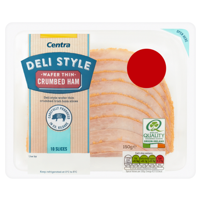 Centra Deli Style Crumbed Waferthin Ham 150g