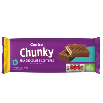 CENTRA MILK CHOCOLATE CHUNKY BISCUITS 144G
