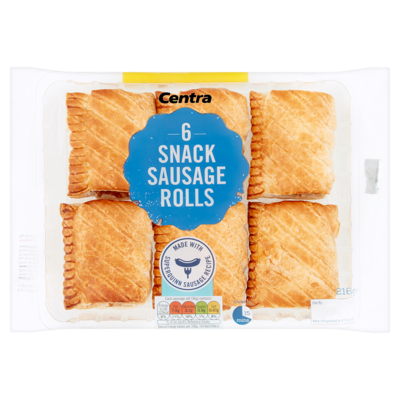Centra 6 Snack Sausage Rolls 216g