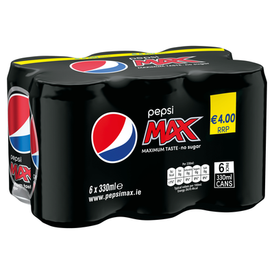 PEPSI MAX CAN PACK 6 X 330ML
