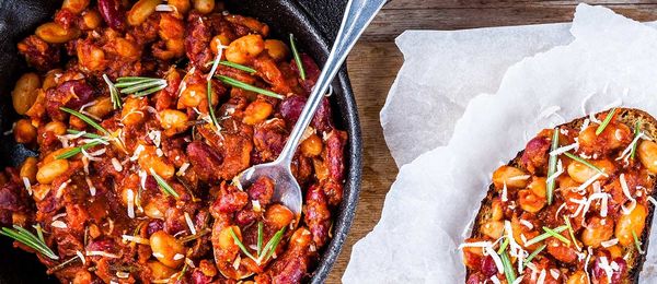 One Pot Cheesy Lentils and Beans