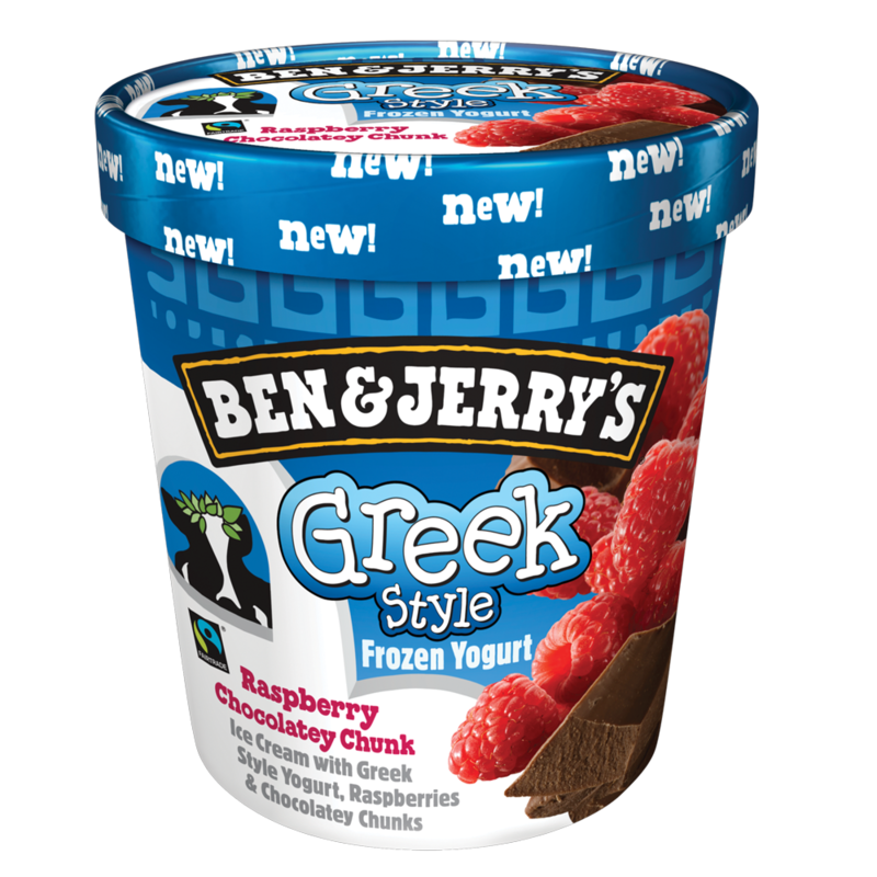 Ben Jerry s Greek Style Raspberry Chocolatey Chu