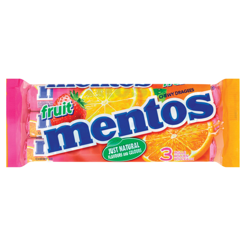 Mentos Fruit Chewy Dragees 3 x 38g