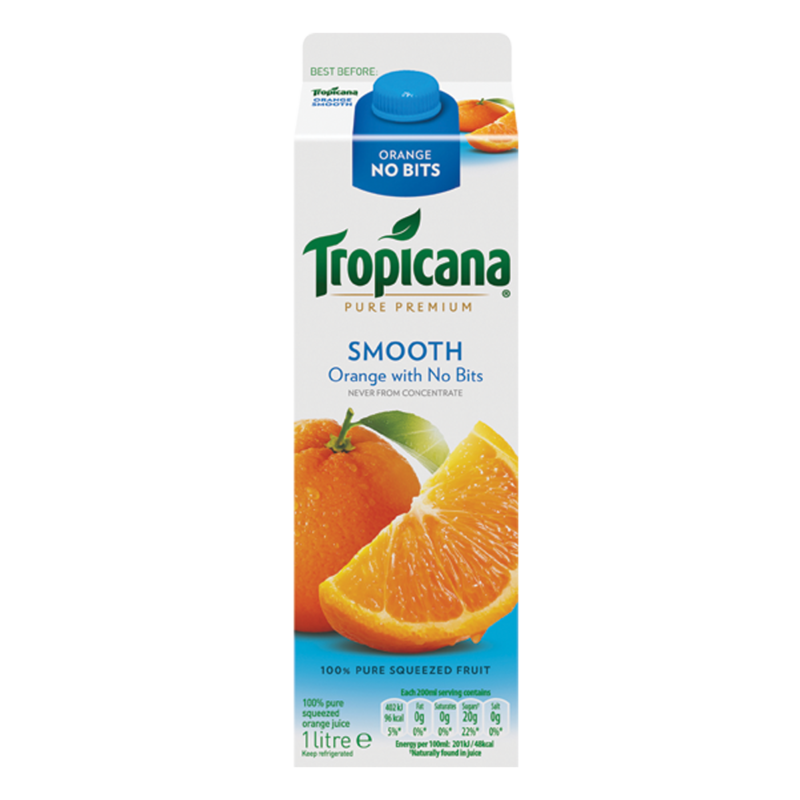 Tropicana Pure Premium Smooth Orange WithNoBits 1L