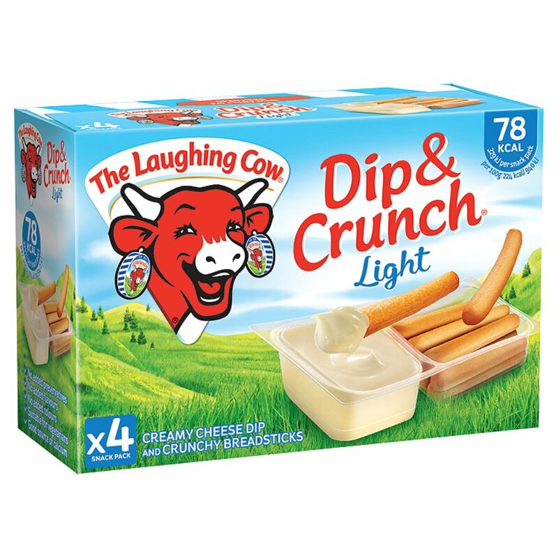The Laughing Cow Dip & Crunch Light Reduced Fat Cheese Spread and Breadsticks 4 x 35g (140g)