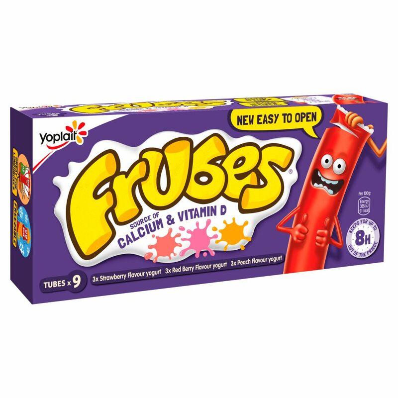 Yoplait Frubes Strawberry, Red Berry and Peach Flavour Yogurt 9 x 37g (333g)