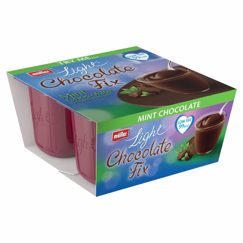 Müllerlight® Chocolate Fix™ Mint Chocolate Smooth Dessert 4 x 100g (400g) Müllerlight® Chocolate Fix™ Mint Chocolate Smooth Dessert 4 x 100g (400g)