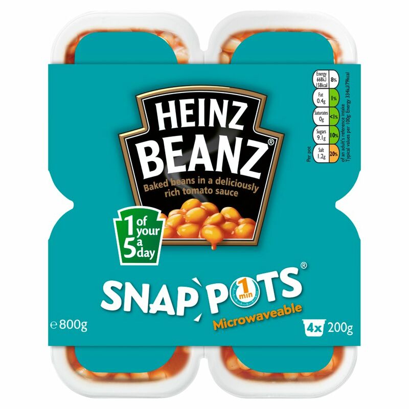 Heinz Beanz Snap Pots 4 x 200g (800g)