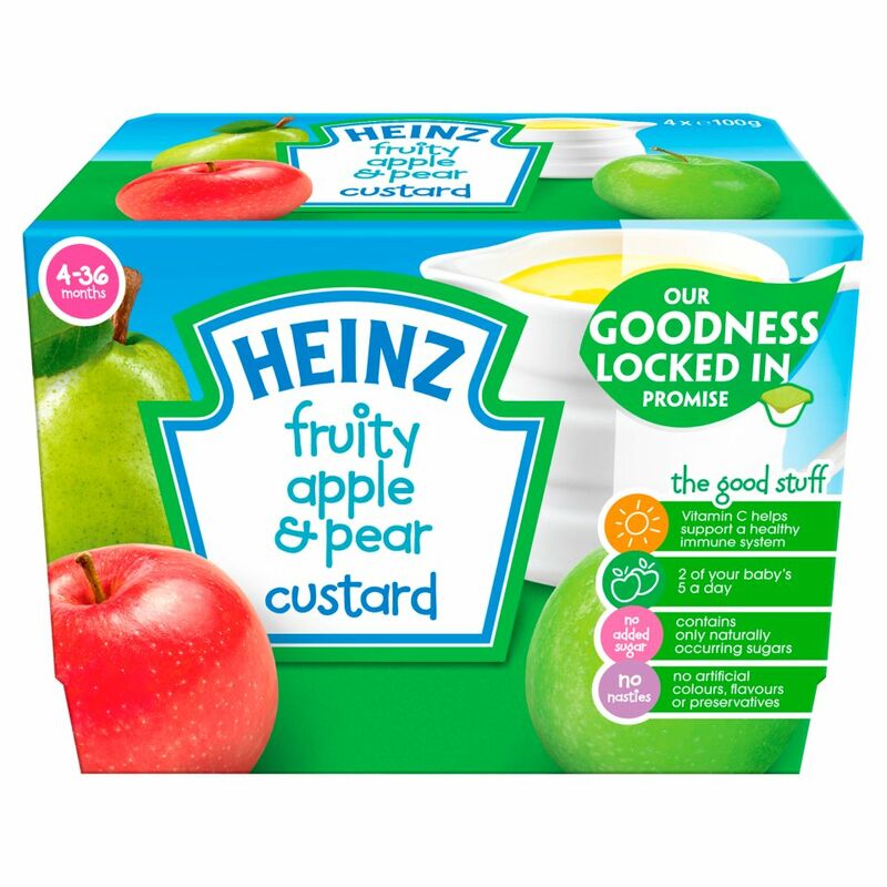Heinz 4-36 Months Fruity Apple & Pear Custard 4 x 100g