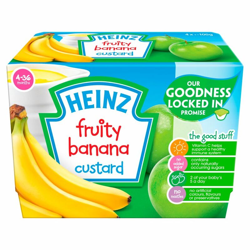 Heinz 4-36 Months Fruity Banana Custard 4 x 100g