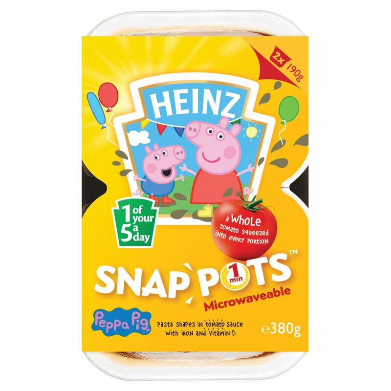 Heinz Peppa Pig Pasta Shapes Snap Pots 2 x 190g (380g) Heinz Peppa Pig Pasta Shapes Snap Pots 2 x 190g (380g)