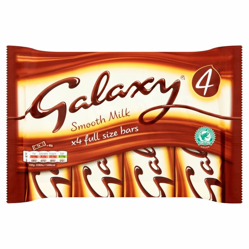 GALAXY® Smooth Milk Full Size Bars 4 x 42g (168g)