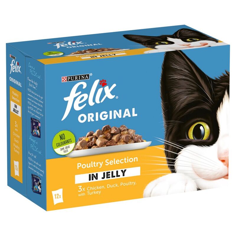FELIX Cat Food Poultry Selection in Jelly 12 x 100g
