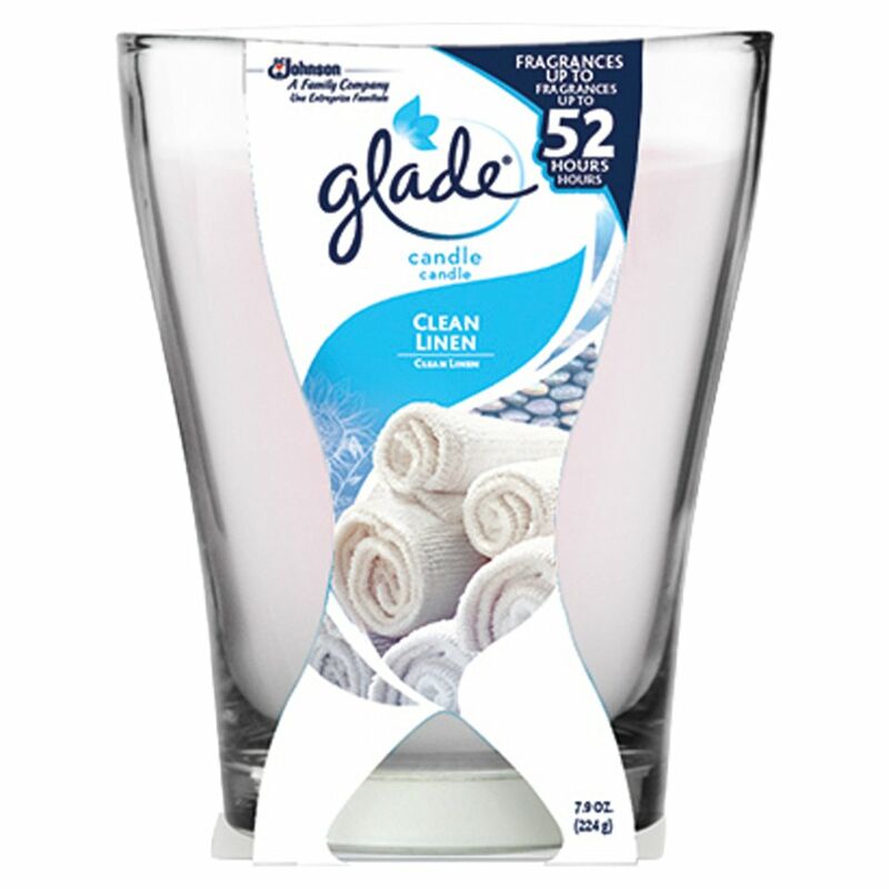 Glade Clean Linen Large Scented Candle Air Freshener 224g