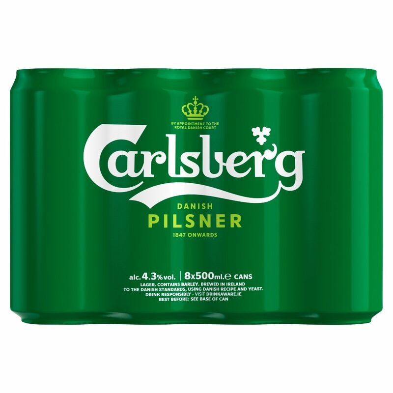 Carlsberg Danish Pilsner Beer 8 x 500ml Can