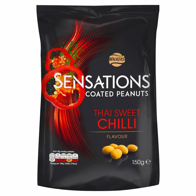 Walkers Sensations Thai Sweet Chilli Coated Peanuts 150g