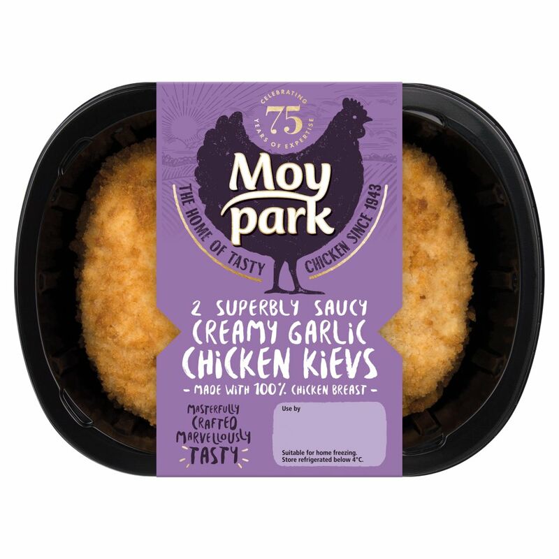 Moy Park 2 Superbly Saucy Creamy Garlic Chicken Kievs 260g