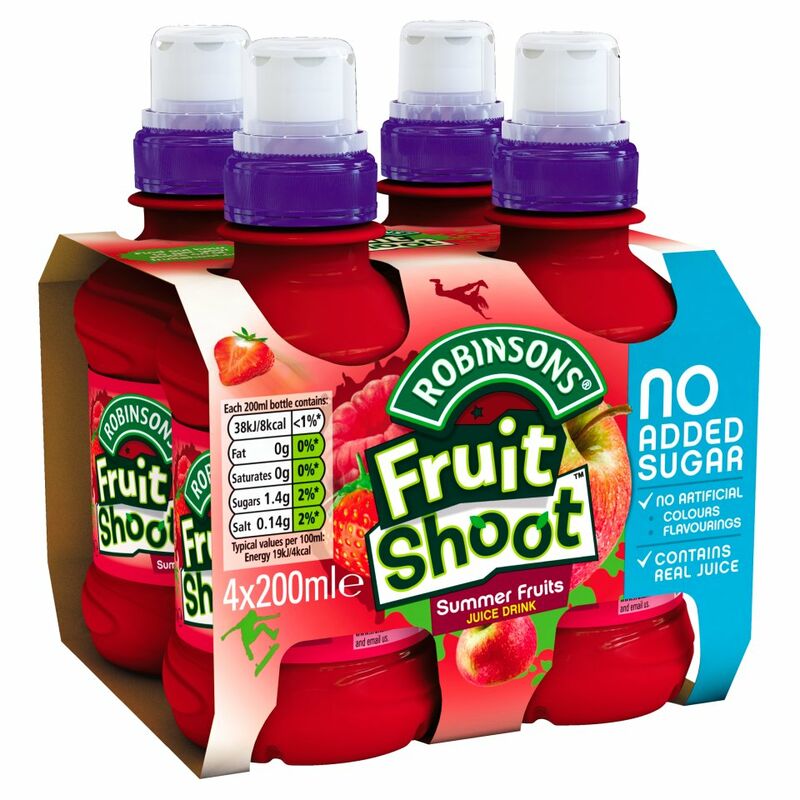 Robinsons No Added Sugar Fruit Shoot Summer Fruits Juice Drink 4 x 200ml