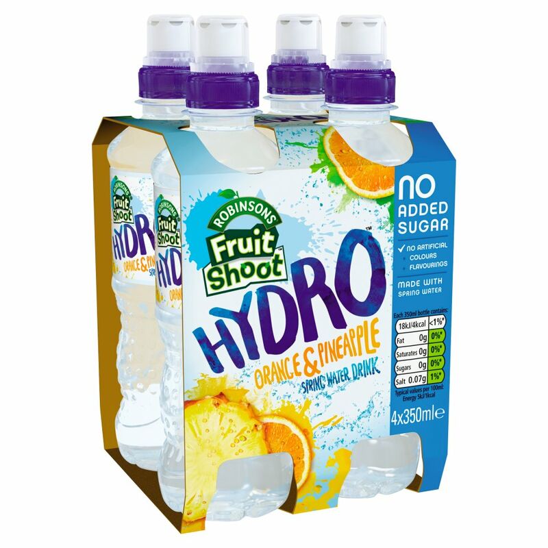 Robinsons Fruit Shoot Hydro Spring Water Drink Orange & Pineapple No Added Sugar 4 x 350ml