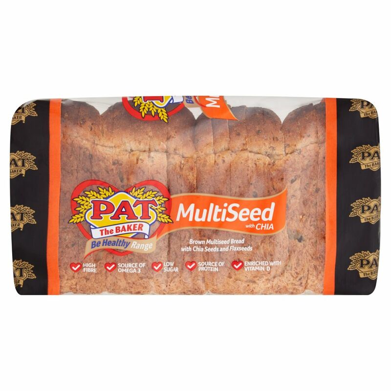 Pat the Baker Be Healthy Range Brown Multiseed Bread with Chia Seeds and Flaxseeds 700g