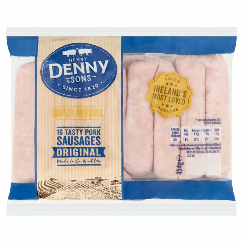 Henry Denny & Sons 16 Original Tasty Pork Sausages 454g
