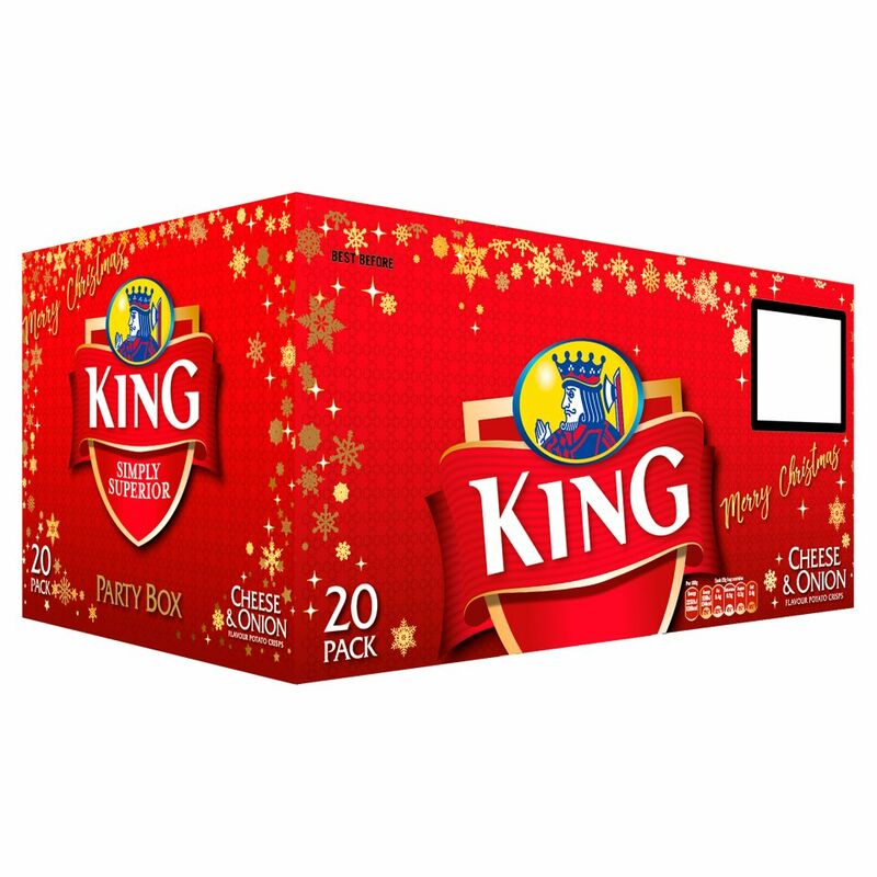 King Cheese & Onion Flavour Potato Crisps Party Box 20 x 25g