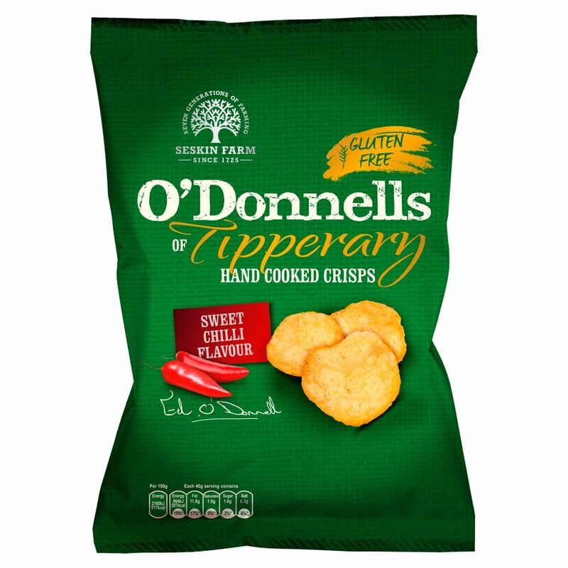 O'Donnells of Tipperary Hand Cooked Crisps Sweet Chilli Flavour 125g