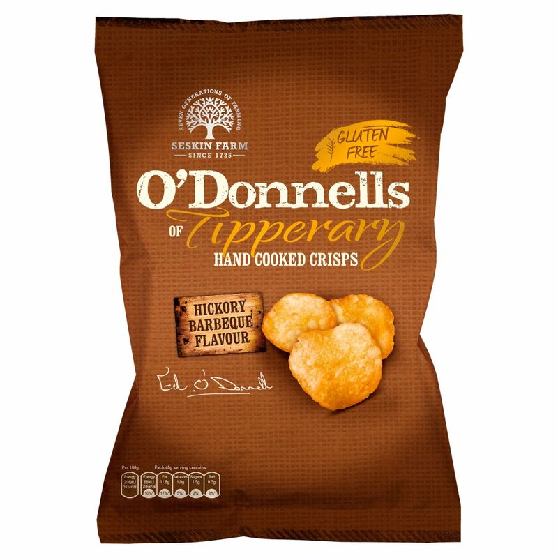 O'Donnells of Tipperary Hand Cooked Crisps Hickory Barbeque Flavour 125g O'Donnells of Tipperary Hand Cooked Crisps Hickory Barbeque Flavour 125g