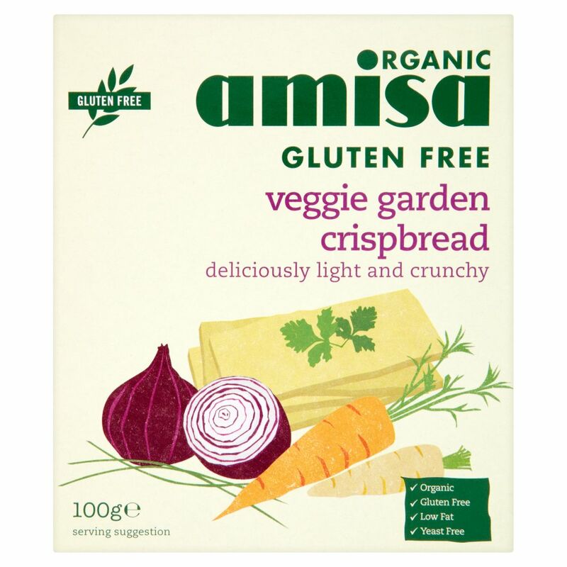 Amisa Organic Gluten Free Veggie Garden Crispbread 100g Amisa Organic Gluten Free Veggie Garden Crispbread 100g