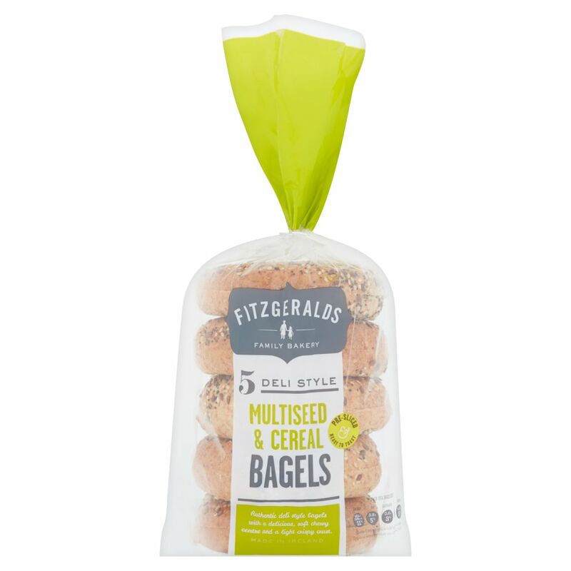 Fitzgeralds Family Bakery 5 Deli Style Multiseed & Cereal Bagels 425g Fitzgeralds Family Bakery 5 Deli Style Multiseed & Cereal Bagels 425g