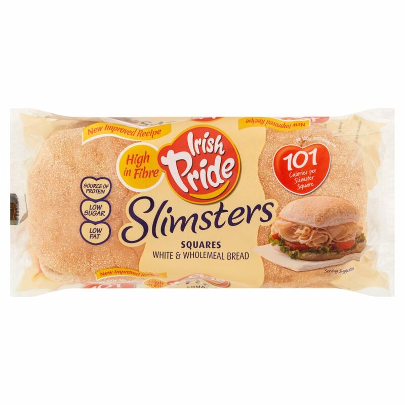 Irish Pride Slimsters Squares White & Wholemeal Bread 164g